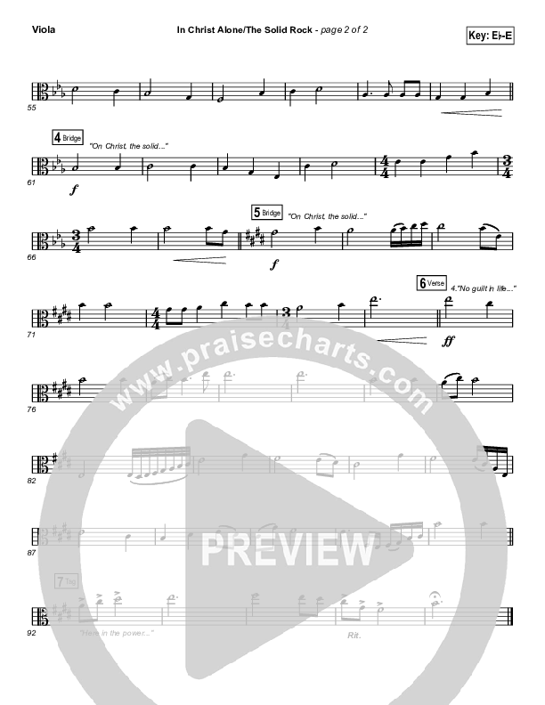 In Christ Alone / Solid Rock (Choral Anthem) Viola (Travis Cottrell / Arr. Erik Foster)