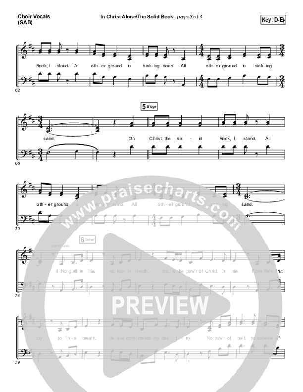 In Christ Alone / Solid Rock (Worship Choir SAB) Choir Sheet (SAB) (Travis Cottrell / Arr. Erik Foster)