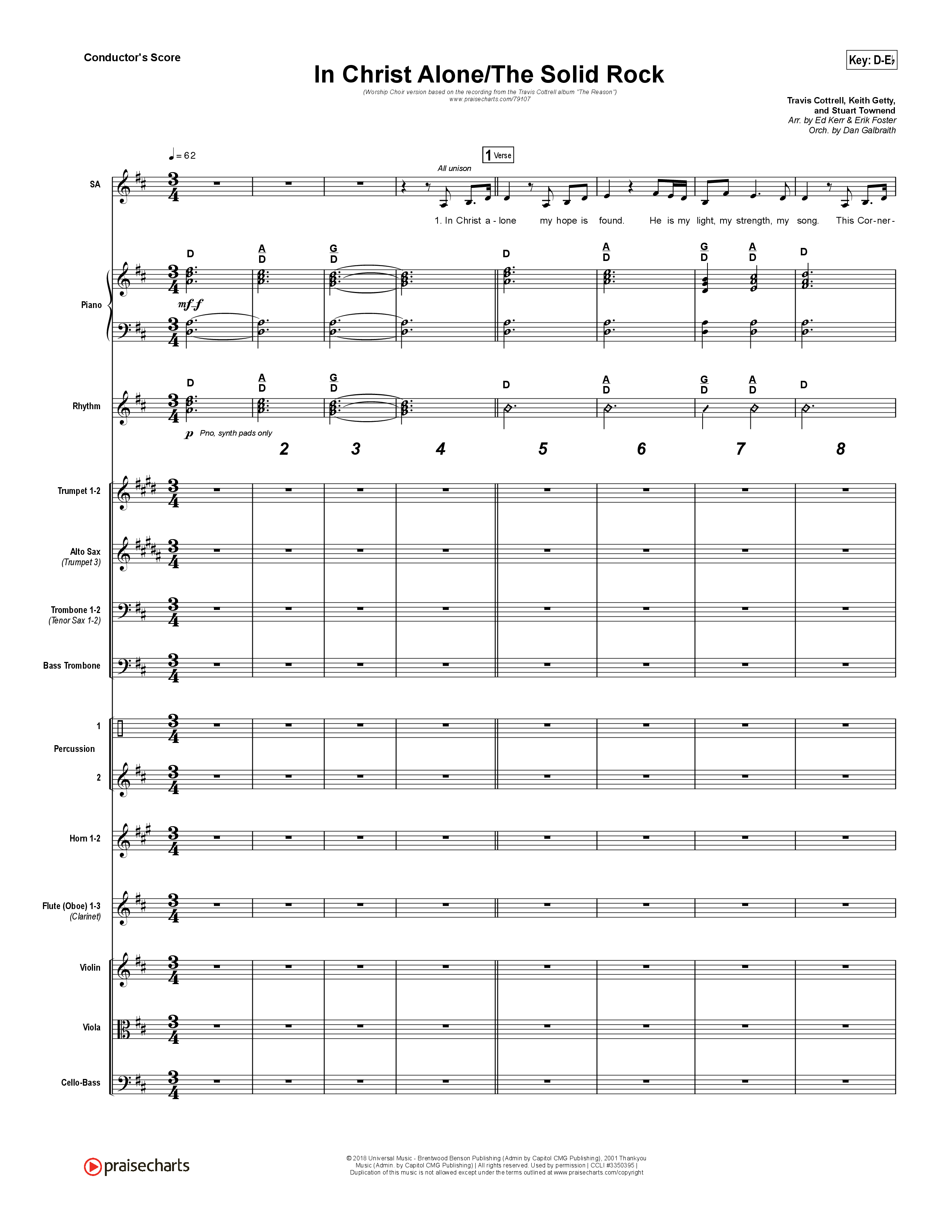 In Christ Alone / Solid Rock (Worship Choir SAB) Orchestration (No Vocals) (Travis Cottrell / Arr. Erik Foster)