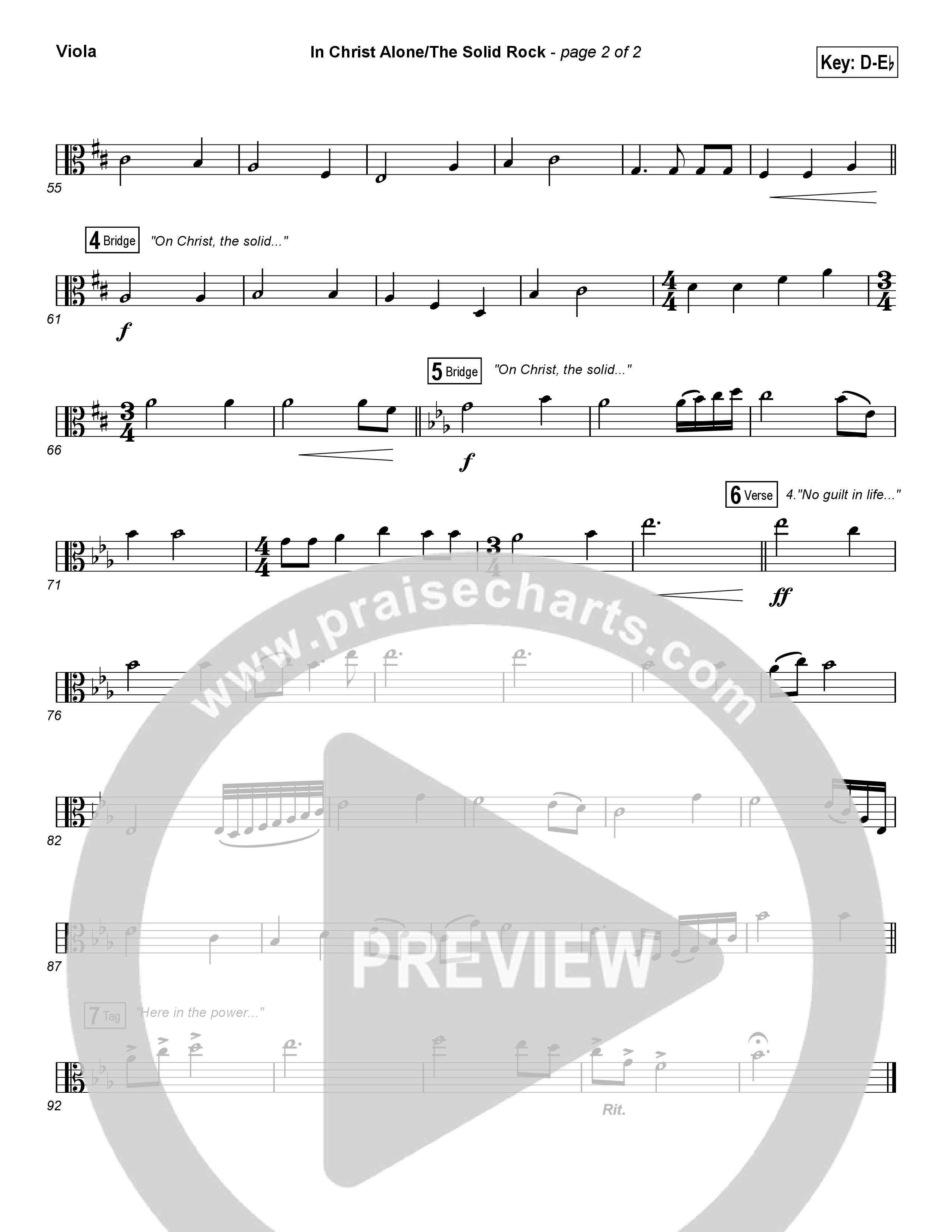 In Christ Alone / Solid Rock (Worship Choir SAB) Viola (Travis Cottrell / Arr. Erik Foster)