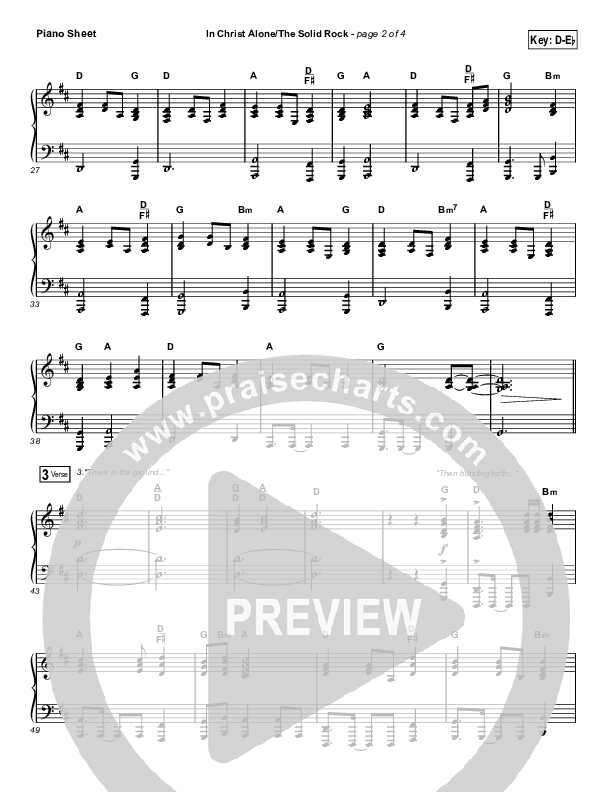 In Christ Alone / Solid Rock (Unison/2-Part Choir) Piano Sheet (Travis Cottrell)