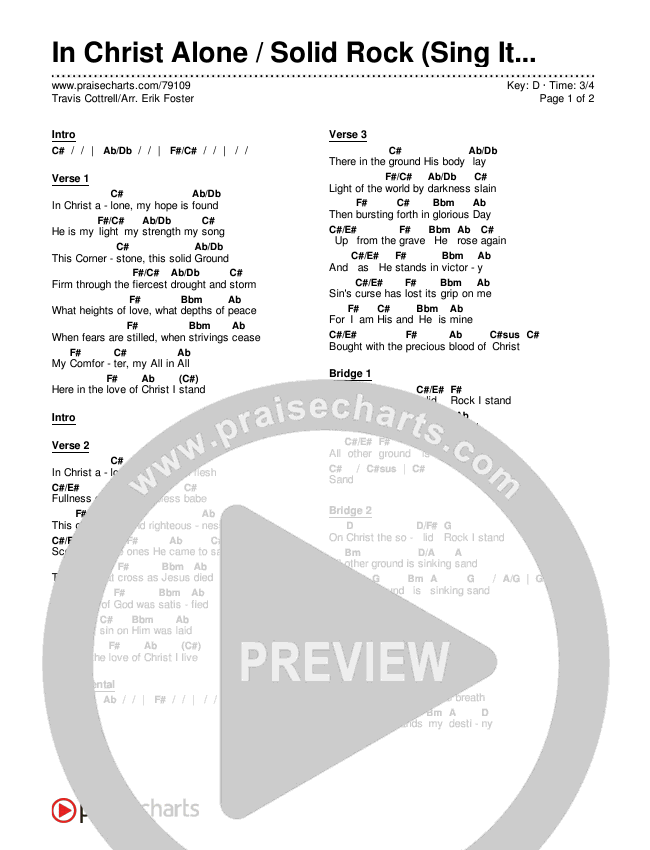 In Christ Alone / Solid Rock (Sing It Now SATB) Chords & Lyrics (Travis Cottrell / Arr. Erik Foster)