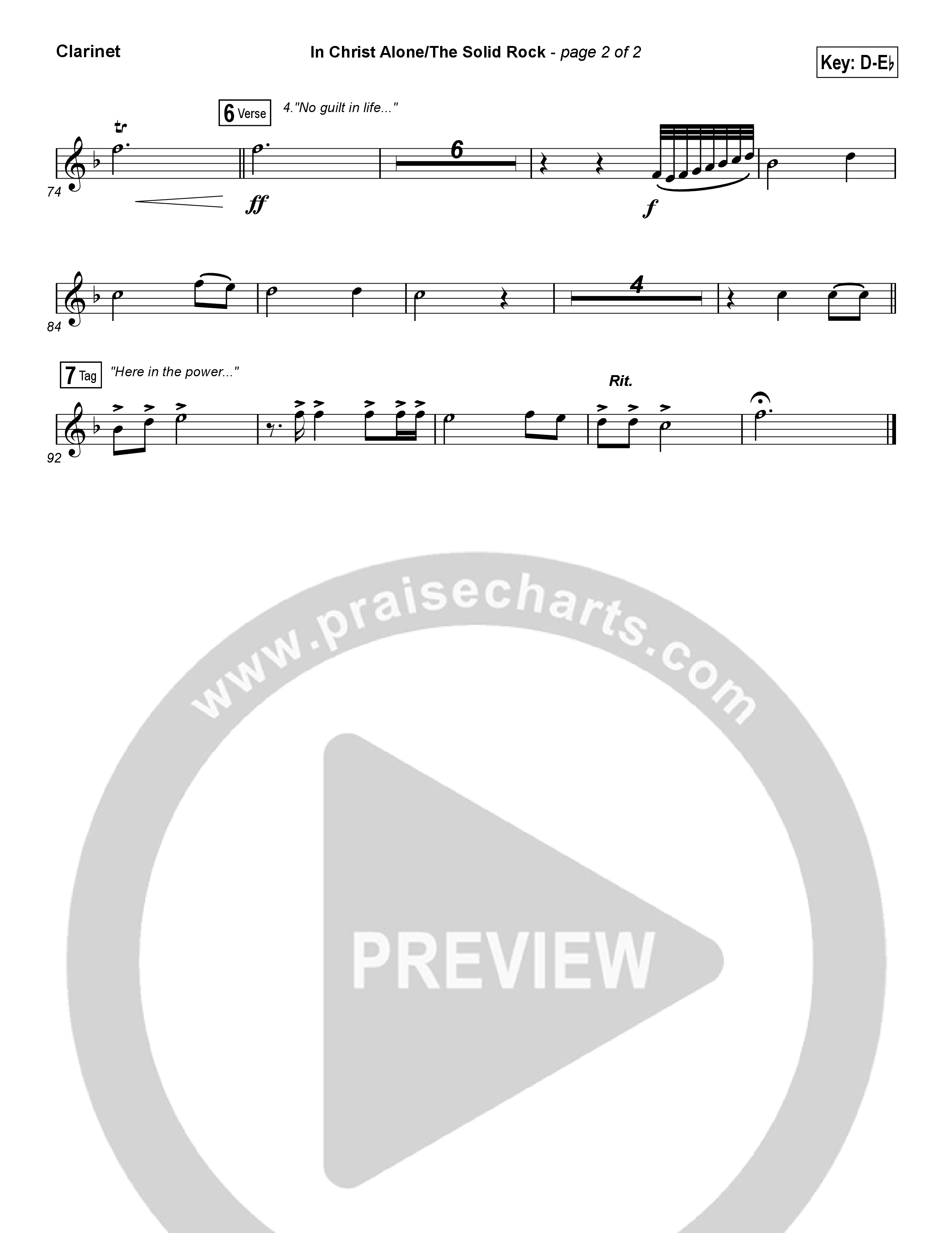 In Christ Alone / Solid Rock (Sing It Now SATB) Clarinet (Travis Cottrell / Arr. Erik Foster)