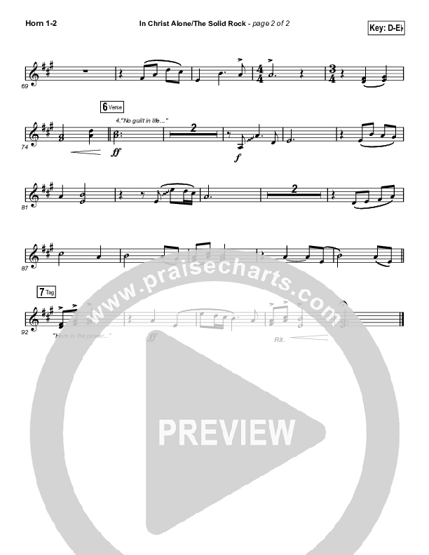 In Christ Alone / Solid Rock (Sing It Now SATB) French Horn 1/2 (Travis Cottrell / Arr. Erik Foster)