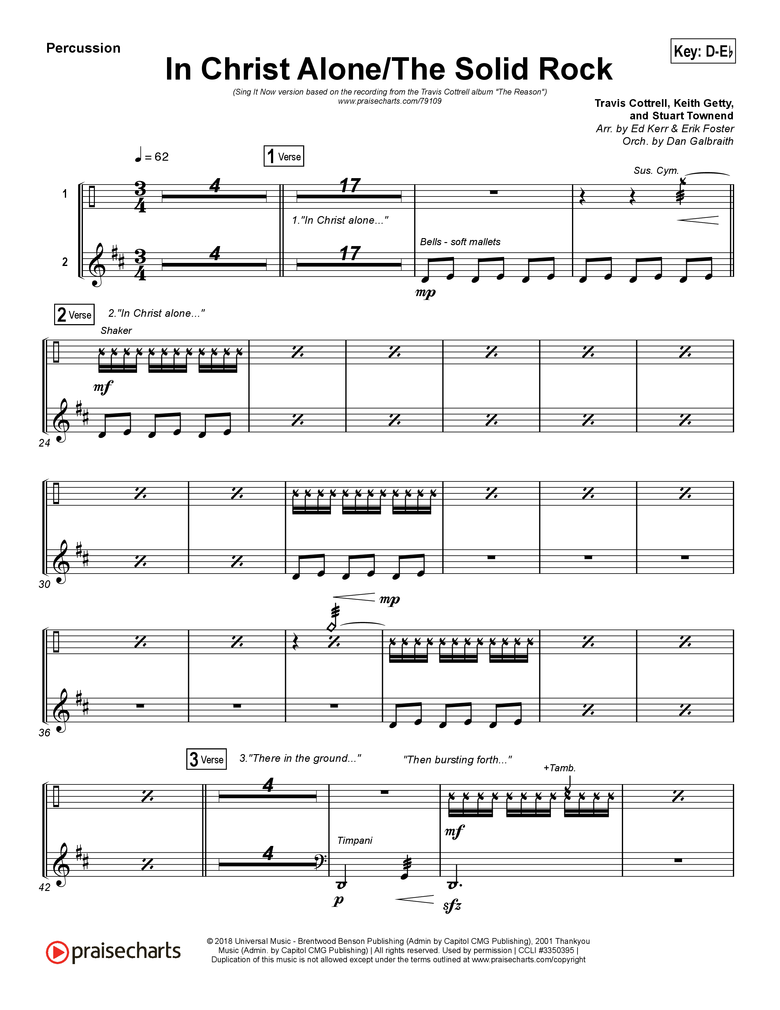 In Christ Alone / Solid Rock (Sing It Now SATB) Percussion (Travis Cottrell / Arr. Erik Foster)