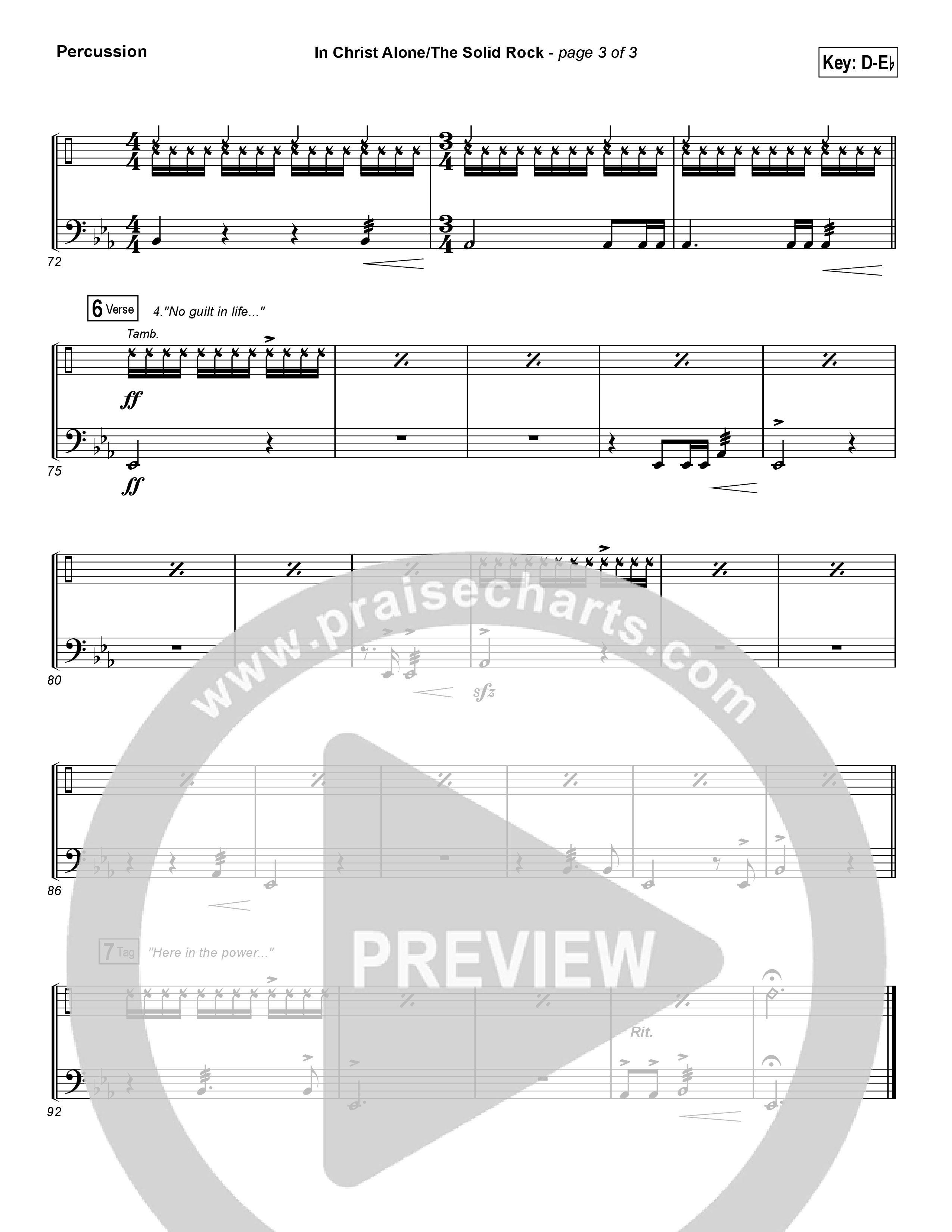 In Christ Alone / Solid Rock (Sing It Now SATB) Percussion (Travis Cottrell / Arr. Erik Foster)