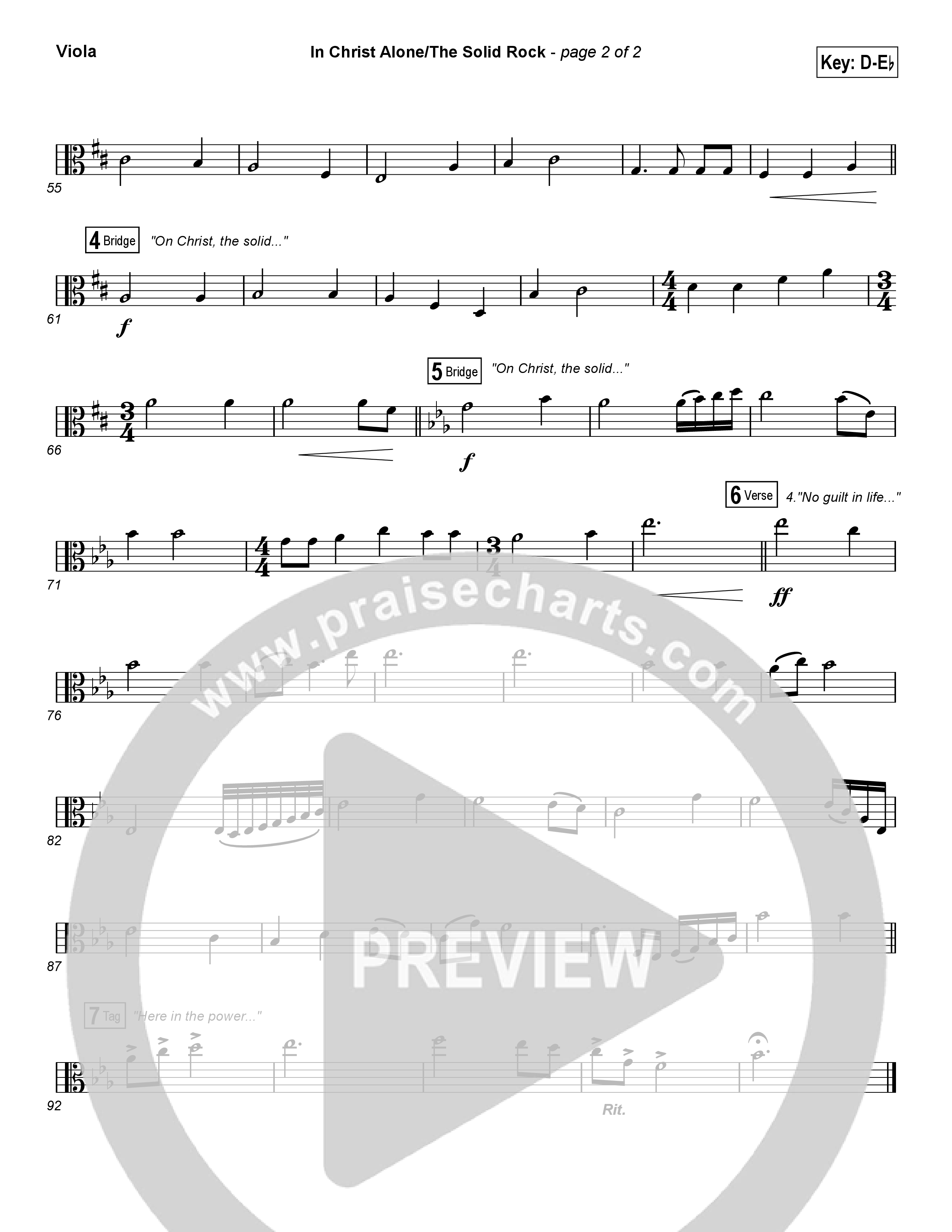 In Christ Alone / Solid Rock (Sing It Now SATB) Viola (Travis Cottrell / Arr. Erik Foster)
