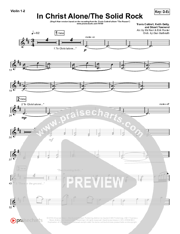 In Christ Alone / Solid Rock (Sing It Now SATB) Violin 1/2 (Travis Cottrell / Arr. Erik Foster)