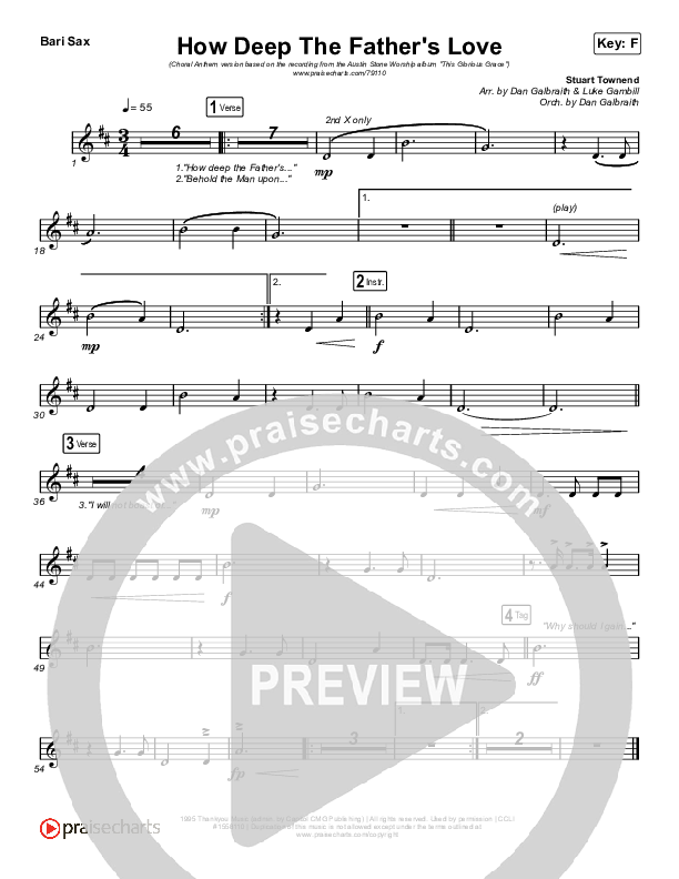 How Deep The Father's Love For Us (Choral Anthem SATB) Sax Pack (Austin Stone Worship / Arr. Luke Gambill)