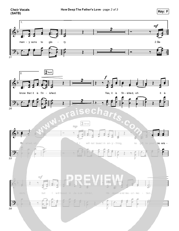 How Deep The Father's Love For Us (Choral Anthem SATB) Choir Sheet (SATB) (Austin Stone Worship / Arr. Luke Gambill)