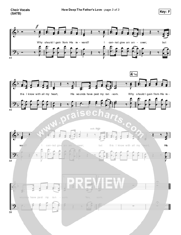 How Deep The Father's Love For Us (Choral Anthem SATB) Choir Sheet (SATB) (Austin Stone Worship / Arr. Luke Gambill)