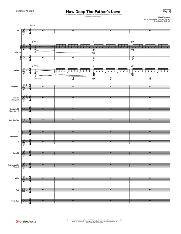 How Deep The Father's Love For Us (Choral Anthem SATB) Orchestration (Austin Stone Worship / Arr. Luke Gambill)