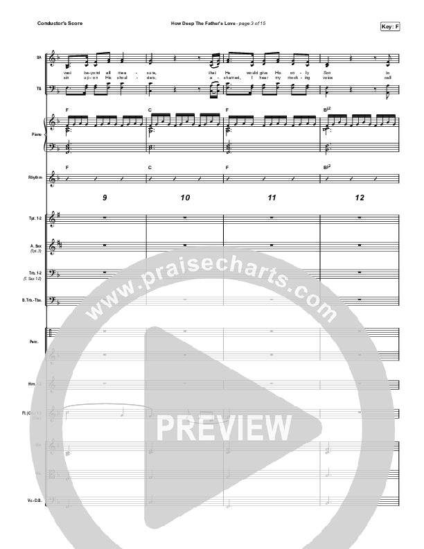 How Deep The Father's Love For Us (Choral Anthem SATB) Conductor's Score (Austin Stone Worship / Arr. Luke Gambill)