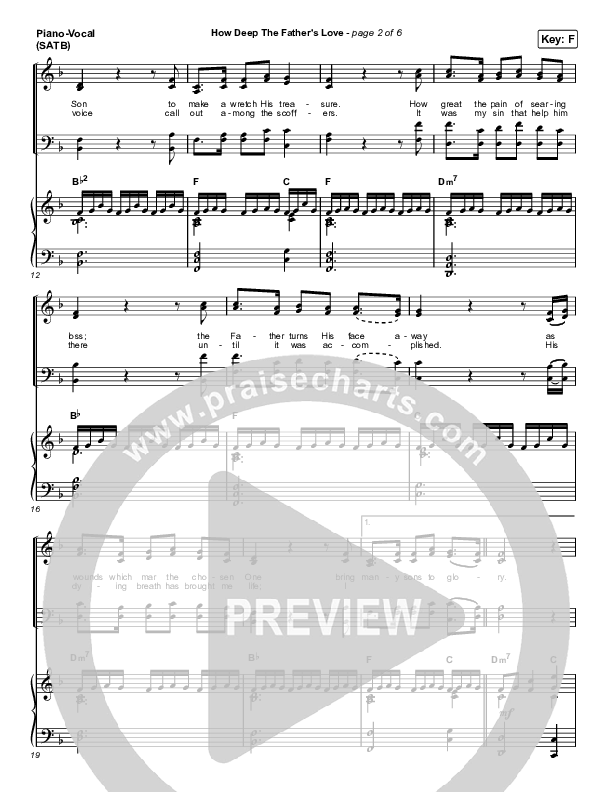How Deep The Father's Love For Us (Choral Anthem SATB) Piano/Vocal (SATB) (Austin Stone Worship / Arr. Luke Gambill)