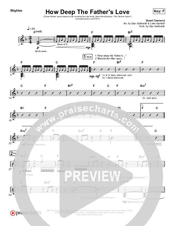 How Deep The Father's Love For Us (Choral Anthem SATB) Rhythm Pack (Austin Stone Worship / Arr. Luke Gambill)