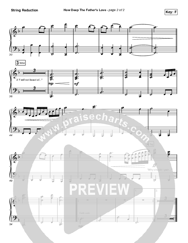 How Deep The Father's Love For Us (Choral Anthem SATB) String Reduction (Austin Stone Worship / Arr. Luke Gambill)