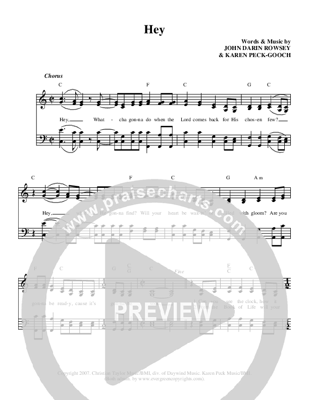 Hey Lead Sheet (Karen Peck & New River)