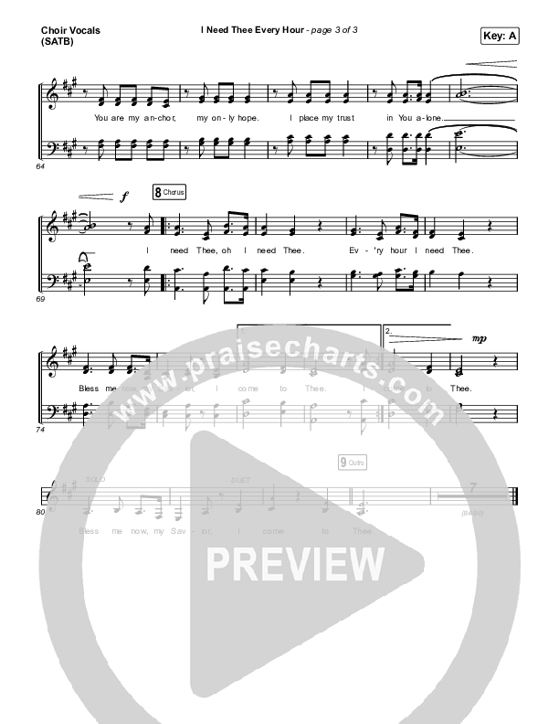 I Need Thee Every Hour (Choral Anthem SATB) Choir Sheet (SATB) (The Worship Initiative / Shane & Shane / Arr. Erik Foster)