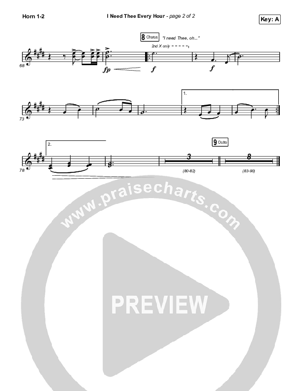 I Need Thee Every Hour (Choral Anthem SATB) Brass Pack (The Worship Initiative / Shane & Shane / Arr. Erik Foster)