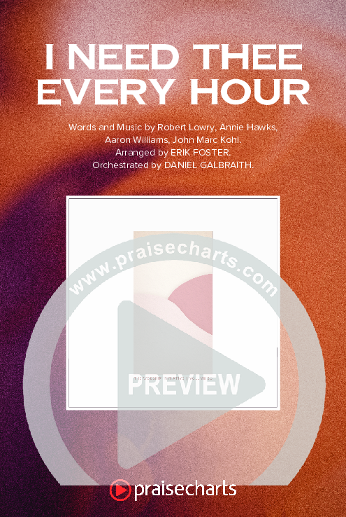 I Need Thee Every Hour (Worship Choir SAB) Octavo Cover Sheet (The Worship Initiative / Shane & Shane / Arr. Erik Foster)
