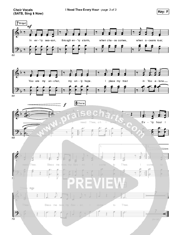 I Need Thee Every Hour (Sing It Now SATB) Choir Sheet (SATB) (The Worship Initiative / Shane & Shane / Arr. Erik Foster)