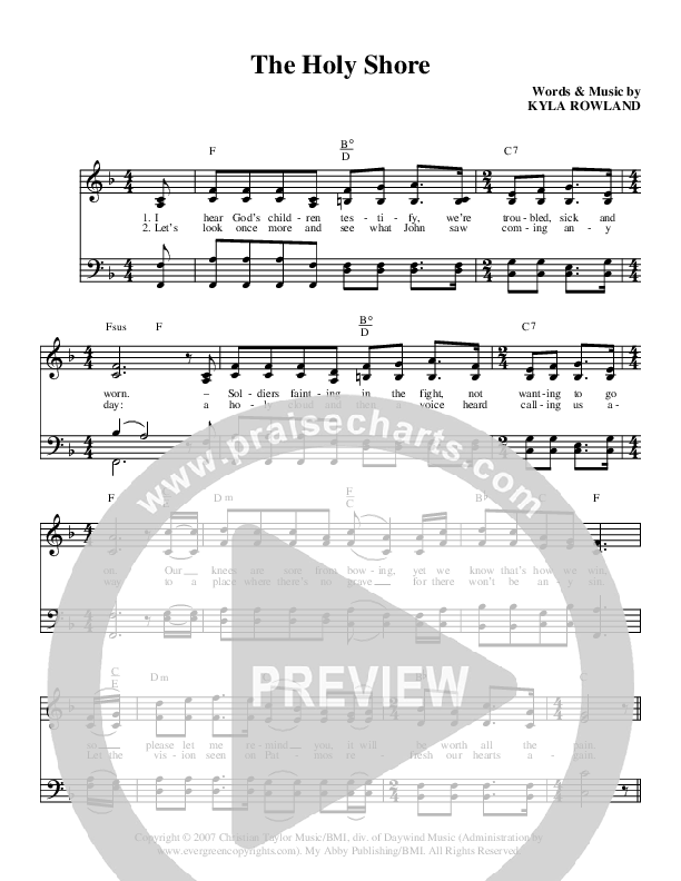 Holy Shore Lead Sheet (SAT) (The Perrys)