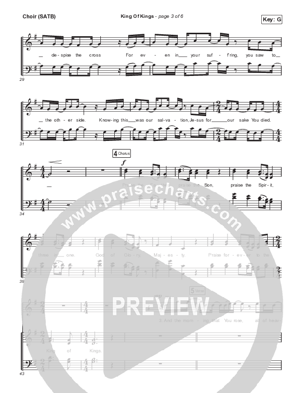 King Of Kings Choir Sheet (SATB) (Newsboys / Bart Millard)