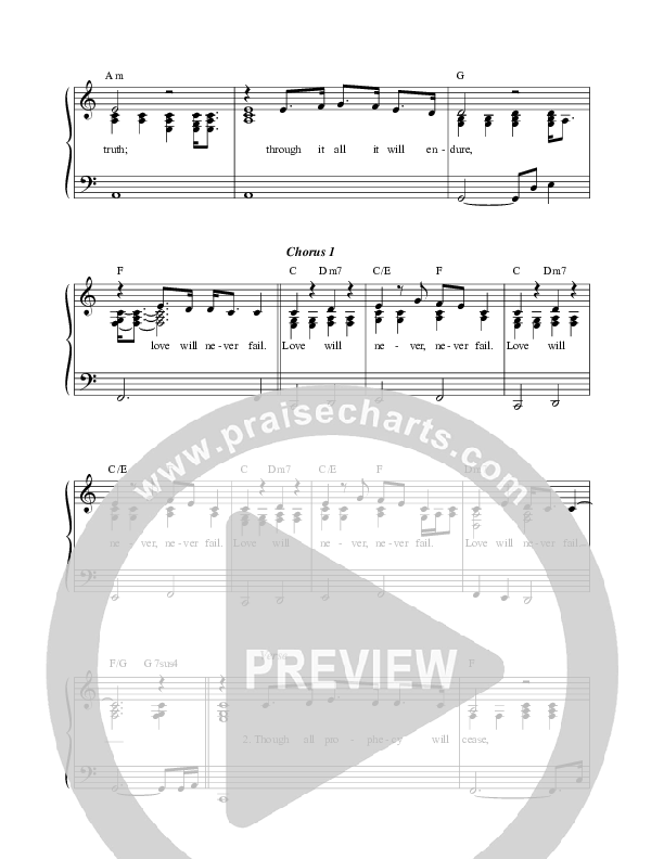 Love Will Never Fail Choir Sheet (SAT) (Leslie Jordan)