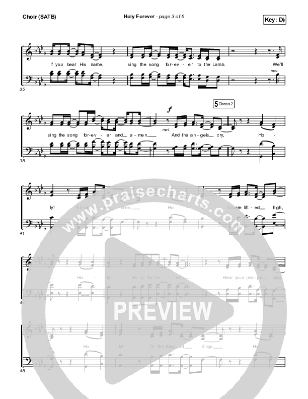 Holy Forever Choir Sheet (SATB) (Chris Tomlin)