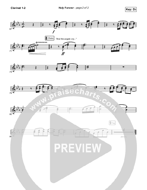 Holy Forever Clarinet 1/2 (Chris Tomlin)