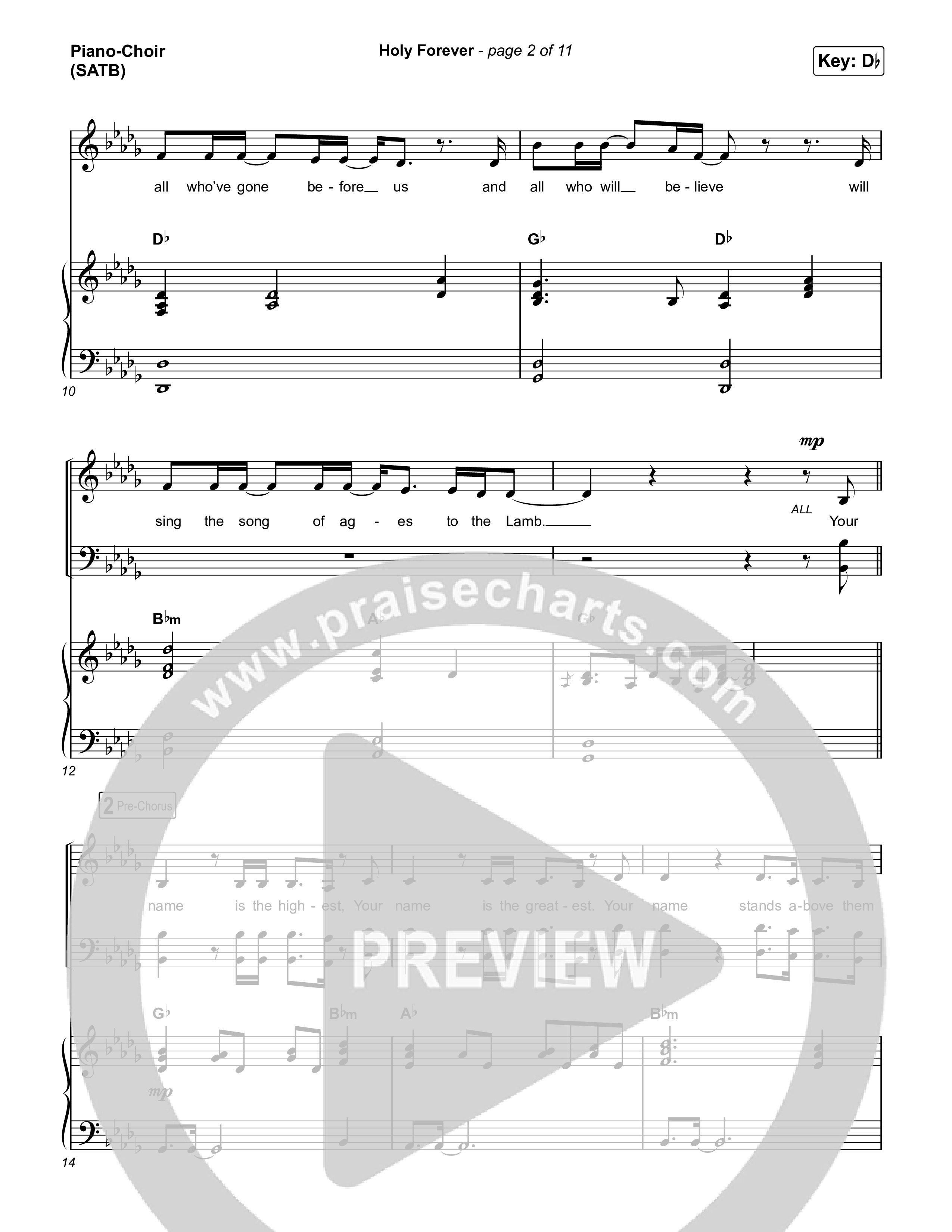 Holy Forever Piano/Vocal (SATB) (Chris Tomlin)