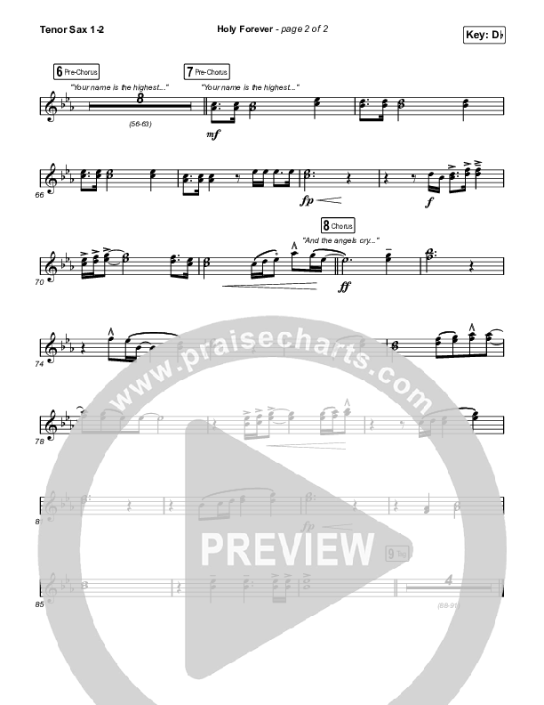 Holy Forever Tenor Sax 1,2 (Chris Tomlin)