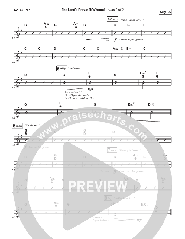 The Lord's Prayer (It's Yours) (Choral Anthem SATB) Acoustic Guitar (Matt Maher / Arr. Mason Brown)