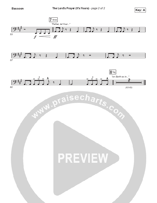 The Lord's Prayer (It's Yours) (Choral Anthem SATB) Bassoon (Matt Maher / Arr. Mason Brown)