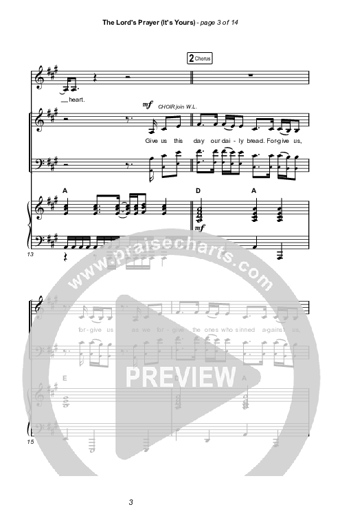 The Lord's Prayer (It's Yours) (Choral Anthem SATB) Octavo (SATB & Pno) (Matt Maher / Arr. Mason Brown)