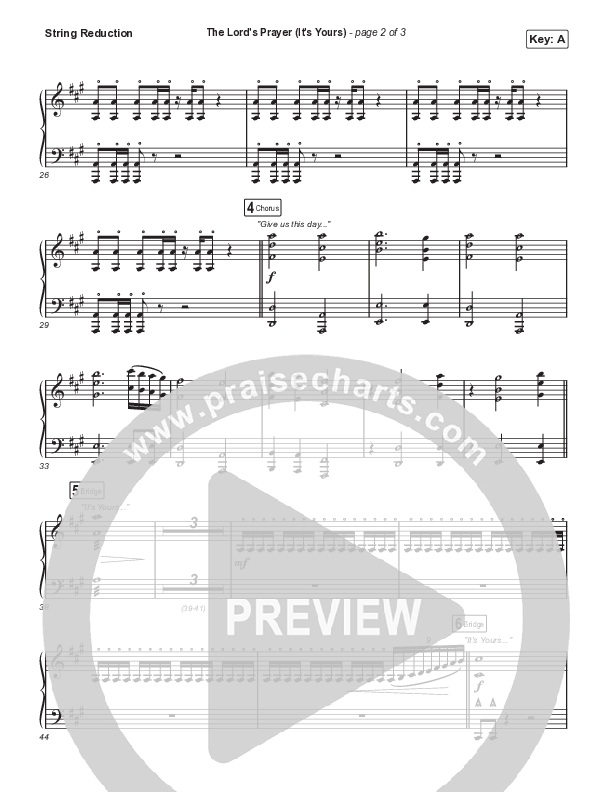 The Lord's Prayer (It's Yours) (Choral Anthem SATB) String Reduction (Matt Maher / Arr. Mason Brown)