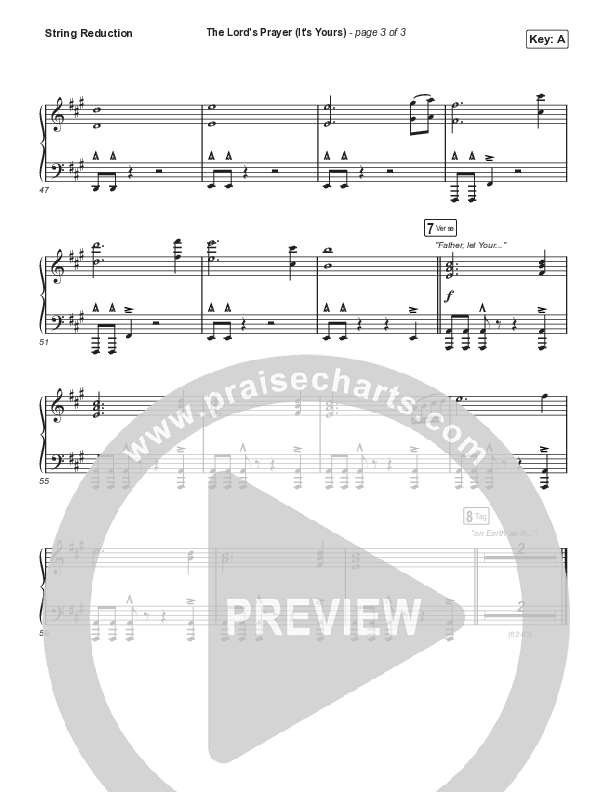 The Lord's Prayer (It's Yours) (Choral Anthem SATB) String Reduction (Matt Maher / Arr. Mason Brown)