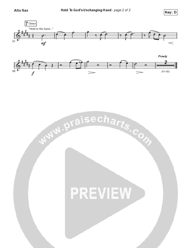 Hold To God’s Unchanging Hand Sax Pack (Sandra McCracken)