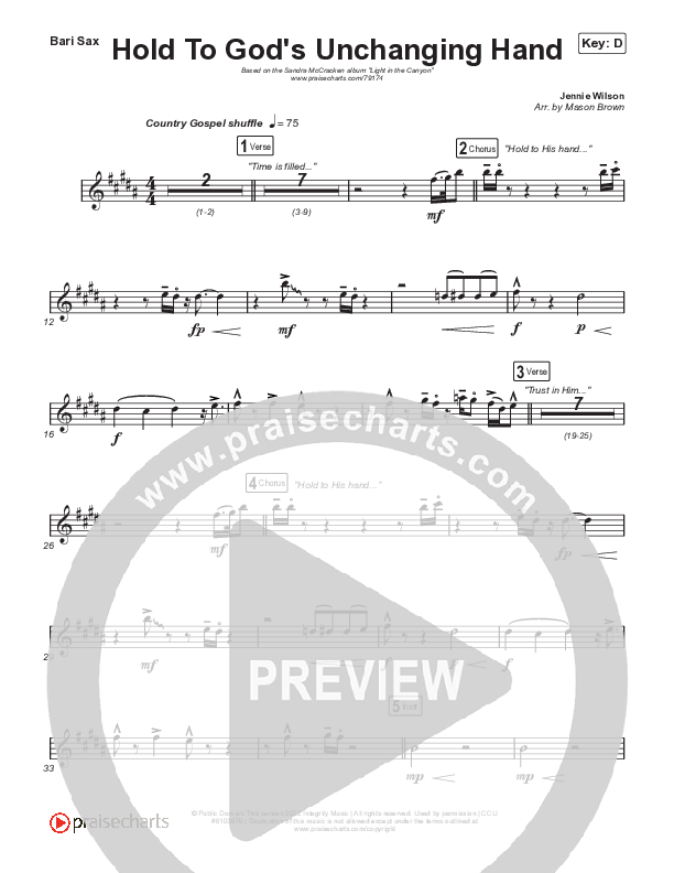 Hold To God’s Unchanging Hand Bari Sax (Sandra McCracken)