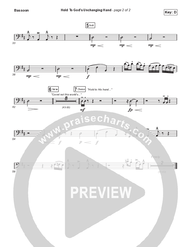 Hold To God’s Unchanging Hand Bassoon (Sandra McCracken)