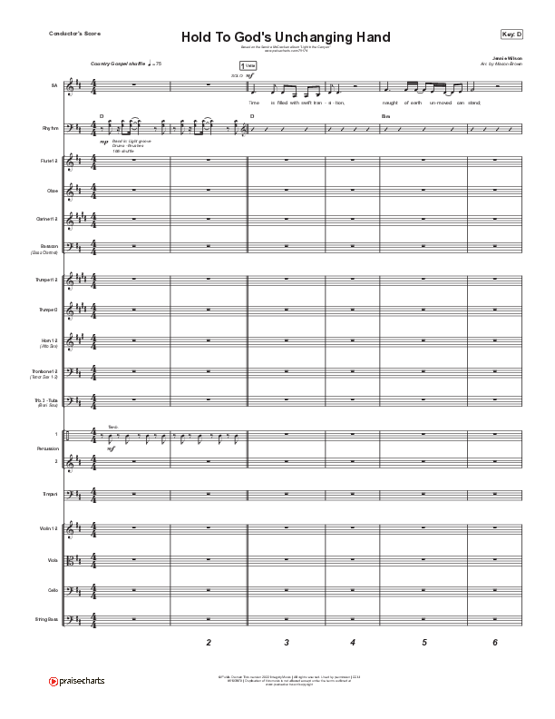 Hold To God’s Unchanging Hand Conductor's Score (Sandra McCracken)