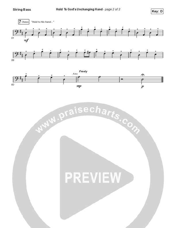 Hold To God’s Unchanging Hand Double Bass (Sandra McCracken)