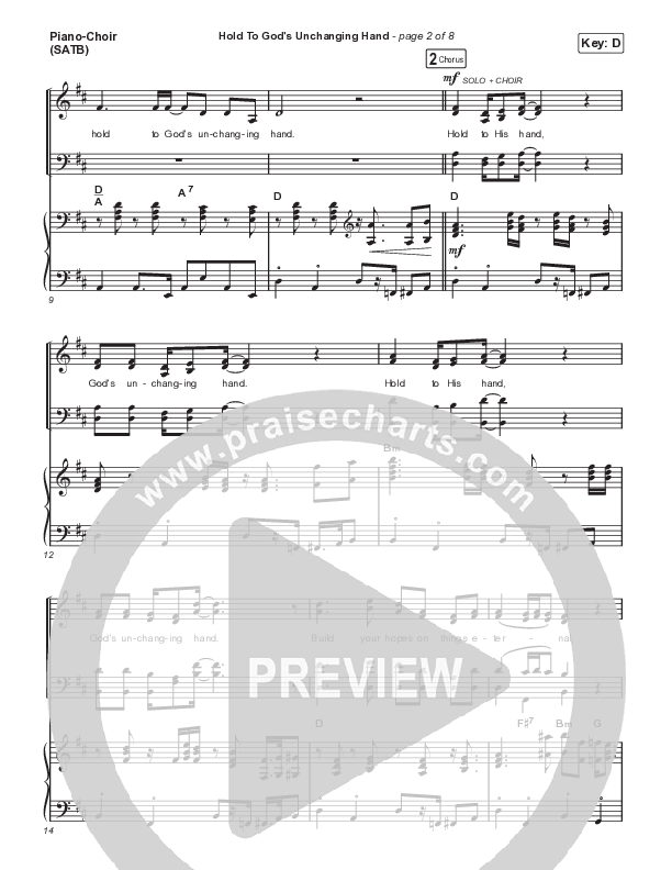 Hold To God’s Unchanging Hand Piano/Vocal (SATB) (Sandra McCracken)