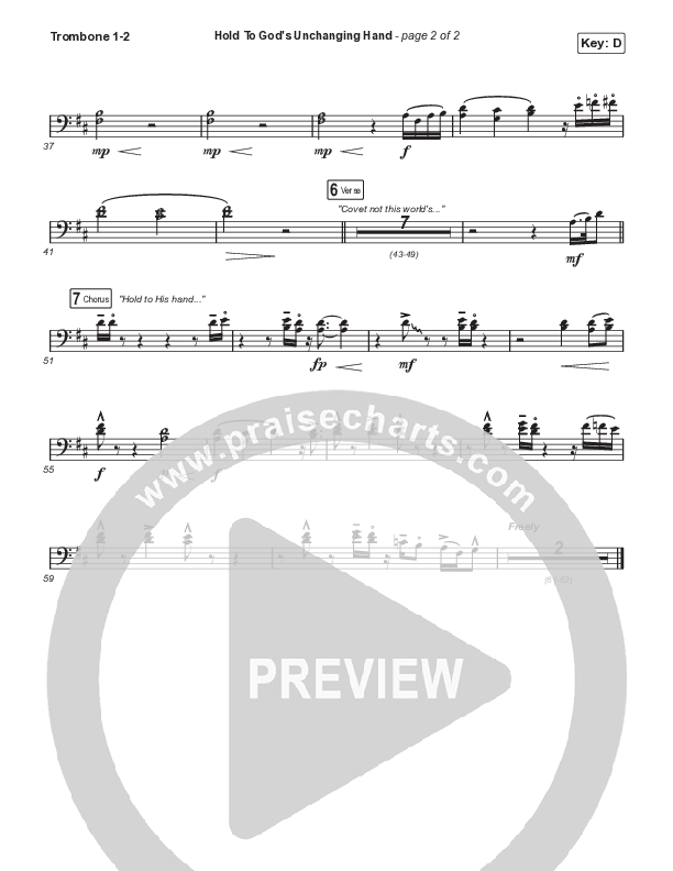 Hold To God’s Unchanging Hand Trombone 1/2 (Sandra McCracken)