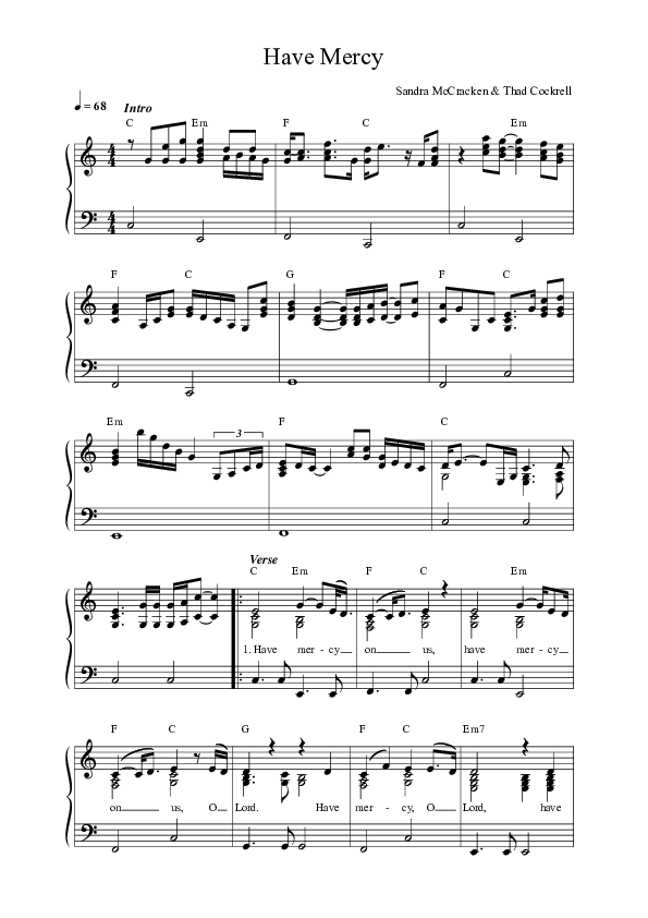 Have Mercy Lead Sheet (SAT) (Sandra McCracken)