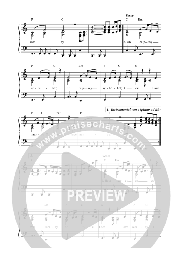 Have Mercy Lead Sheet (SAT) (Sandra McCracken)
