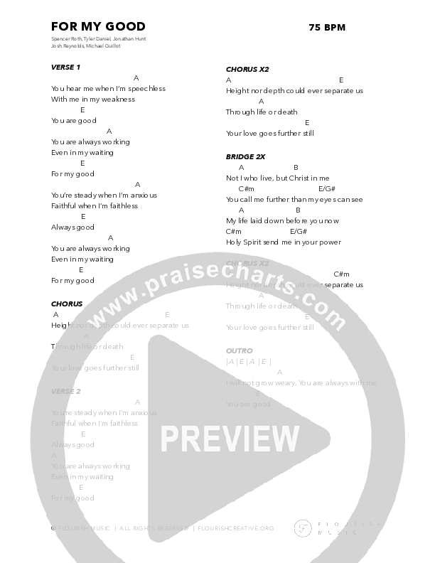 For My Good Chord Chart (Flourish Music)