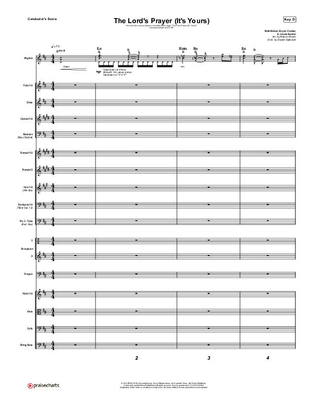 The Lord's Prayer (It's Yours) (Worship Choir SAB) Orchestration (No Vocals) (Matt Maher / Arr. Mason Brown)