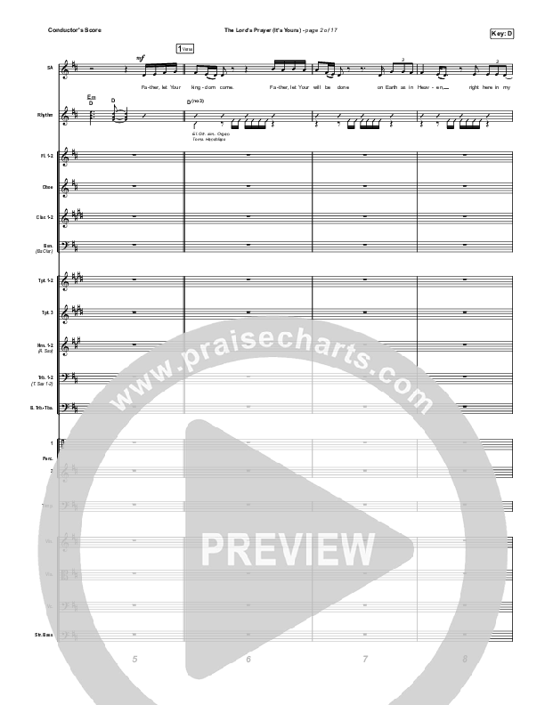 The Lord's Prayer (It's Yours) (Worship Choir SAB) Conductor's Score (Matt Maher / Arr. Mason Brown)