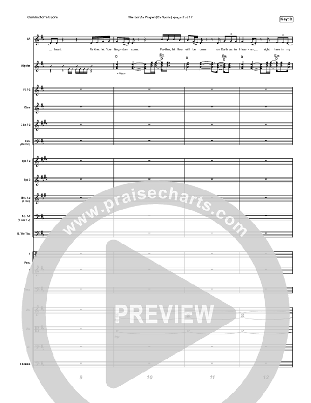 The Lord's Prayer (It's Yours) (Worship Choir SAB) Conductor's Score (Matt Maher / Arr. Mason Brown)